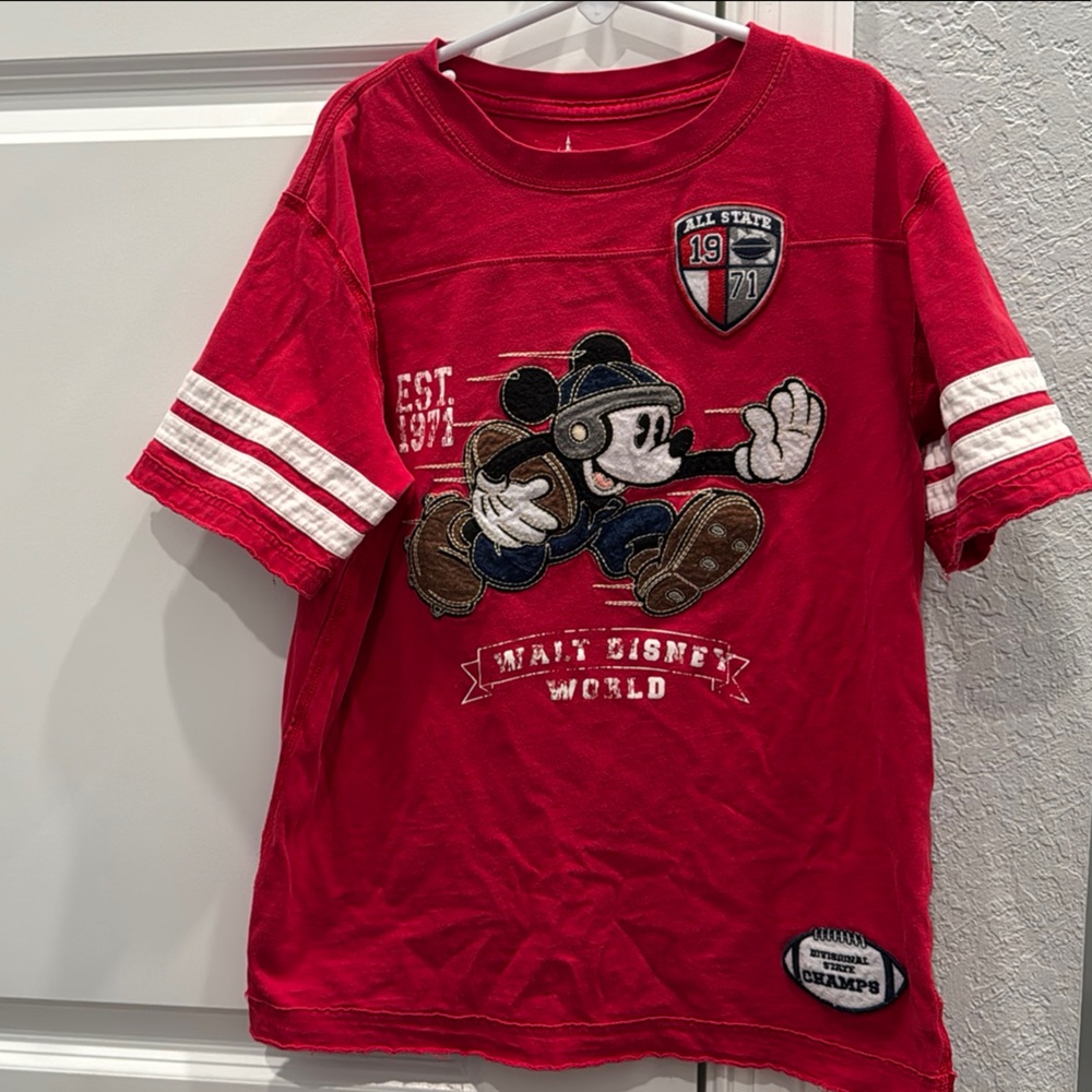 Disney Red Short Sleeve Tee with Classic Design